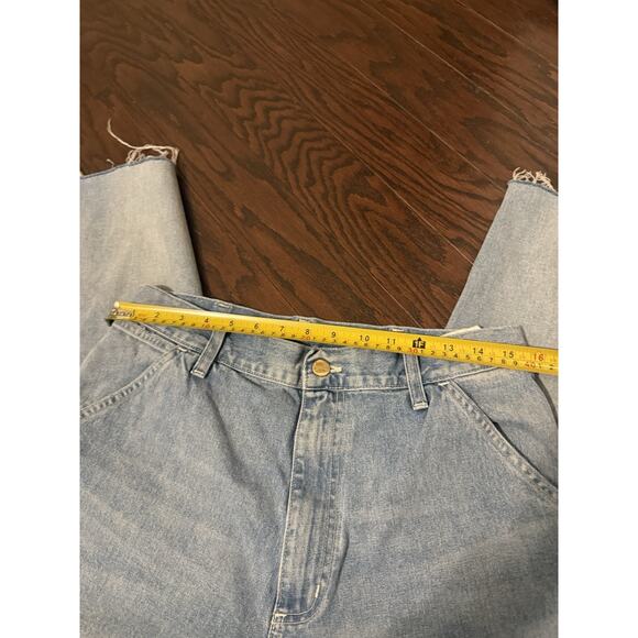 CARHARTT WIP SIMPLE PANT DENIM BLUE STONE WASHED 36/25 cut offs - Picture 6 of 10